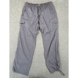 LL Bean Cargo Hiking Pants Mens XL Gray Nylon Drawstring Outdoor Trail Wear